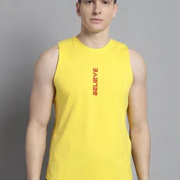 FBAR Printed Bio-Wash Pure Cotton High Low Gym Vest-24
