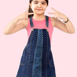 Naughty Ninos Girls Pure Cotton Pinafore Dress With T-Shirt-picture-22