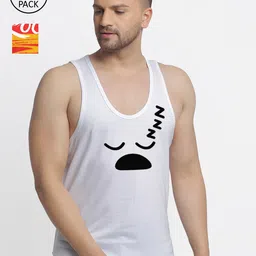 Friskers Men Pack Of 2 Printed Pure Cotton Innerwear Vests-25