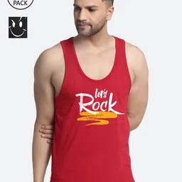 Friskers  Men Pack Of 2 Printed Pure Cotton Innerwear Vests-image-95