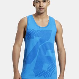 Jockey Men Blue Printed Sleeveless Cotton Innerwear Vests-image-101