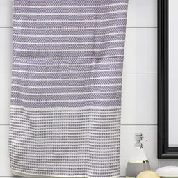 Athom Trendz Set of 4 Violet Striped Cotton Bath Towels-10