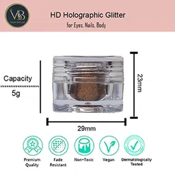 Veoni BELLE Holographic Set Of 2 HD Glitter Eyeshadow-5g Each-Violet Purple 10-Copper 13 image 5