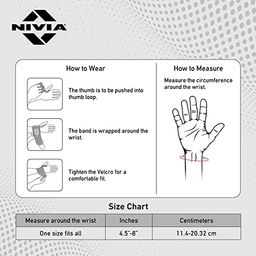 Nivia Weight Lifting Wrist Support with Thumb Loop Strap for Gym,Workout & Strength Training Exercise/Made of Velcro and Elastic Band for Men & Women - (Intermediate) image 5