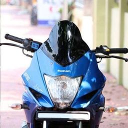 harp modz HARP MODZ® Old Gixxer SF DB Visor Windshield Wind Deflector Black Color image 1