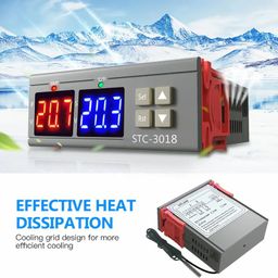 DHRUVPRO STC-3028 DC 12V Digital Thermostat 10A Relay Temperature Humidity controller with SHT20 Prove Sensor image 2