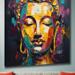 Myntra Elegant Homes Yellow & Black Buddha Religious Canvas Wall Art-image-42