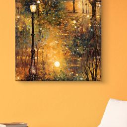 Myntra Elegant Homes Gold-Toned & Green Abstract Art Canvas Wall Art-image-69