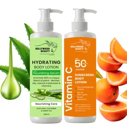 BOLLYWOOD BEAUTY Set Of 2 Aloe Vera & Vitamin C Body Lotion With SPF 50++ - 100 ml Each-image-2
