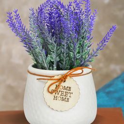TIED RIBBONS Purple Lavender Artificial Flowers and Plants With Pot-49