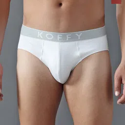 KOFFY Pack of 2 Anti Microbial Basic Briefs KOFFY_KI43_BRF_WHT_RST_2PC-52
