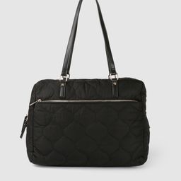 Accessorize London Women Faux Leather Emmie Quilted Weekender Bag-image-81