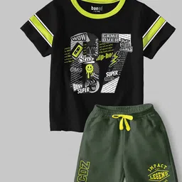 BAESD Boys Printed Round Neck Regular Cotton Blend T-shirt With Shorts-image-87