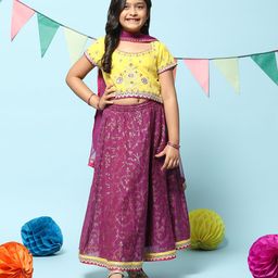 Biba Girls Embroidered Thread Work Ready to Wear Lehenga & Blouse With Dupatta-picture-50