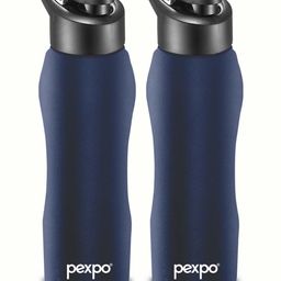 Pexpo Navy Blue & Black 2 Pieces Stainless Steel Leak Proof Water Bottle 1 Ltr-image-76