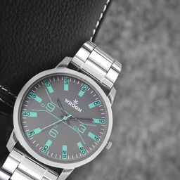 WROGN Men Grey Dial & Silver Toned Stainless Steel Analogue Watch WRG00041F-11