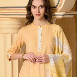 SAHASIKA Women Floral Printed Regular Kurta with Trousers & With Dupatta-image-13