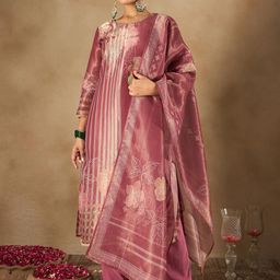 Indo Era Women Floral Printed Regular Kurta with Trousers & With Dupatta-image-96