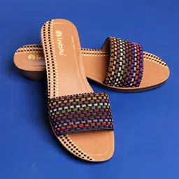 Inblu Lightweight Textured Lightweight & Anti Skid Open Toe Wedges-16