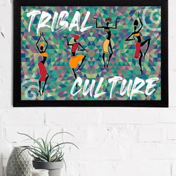 eCraftIndia Green & Blue Tribal Theme Satin Matt Texture UV Wall Painting-image-73