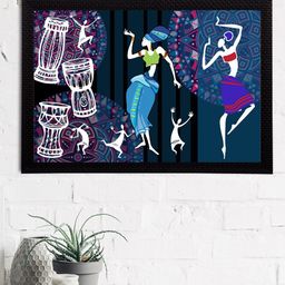 eCraftIndia Blue & Black Tribal Theme Satin Matt Texture UV Wall Art-image-90