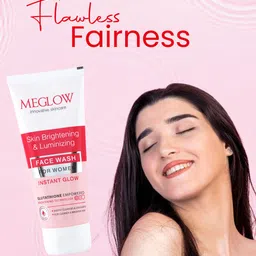 MEGLOW Skin Brightening & Luminizing Instant Glow Face Wash With Glutathione - 70 g image 2