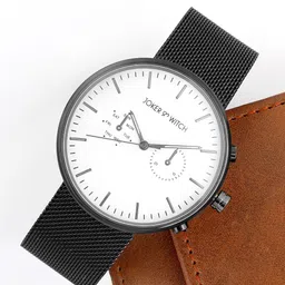 JOKER & WITCH Men Black & White Bracelet Style Straps Analog Watch-AMWW462-22