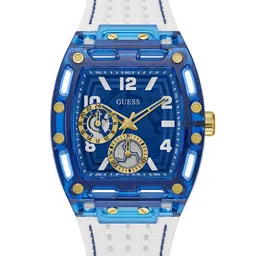 GUESS Men Textured Dial & Bracelet Style Straps Analogue Watch GW0499G6-4