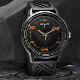 Sonata Men Black Analogue Watch 77085PP12W-20