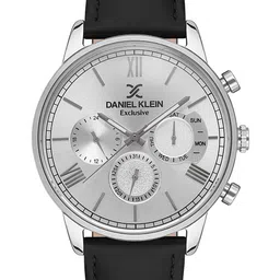 Daniel Klein Exclusive Men Silver-Toned Dial & Black Strap Analogue Watch DK.1.13273-1-image-8