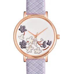 Shocknshop Women Purple Printed Dial & Purple Leather Straps Analogue Watch MT502-image-75