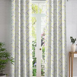 Cortina White & Silver-Toned 2 Pieces Long Door Curtain-image-77