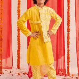 pspeaches Boys Floral Printed Regular Kurta with Pyjamas-11
