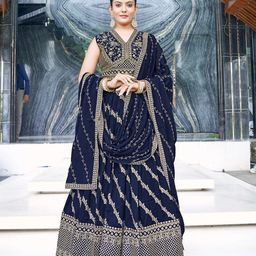 CHANSI Embroidered Ready to Wear Lehenga & Blouse With Dupatta-picture-24