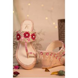 House of Vian Rouge Pink Embellished Wedges-picture-8