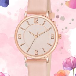 Shocknshop Women Pink Dial & Pink Leather Straps Analogue Watch MT392-Pink-42