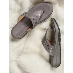 Monrow Embellished Regine Grey Wedges Heels-picture-31