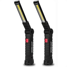 KUNYA LED Worklight Flashlight, COB Rechargeable Work Lights with Magnetic Base 360 Degree Rotate and 4 Modes Portable Flood Light Inspection Construction Light for Car Repair ramdom Color image 1