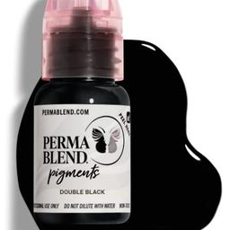 Perma Blend Pigments Professional Color For Permanent Makeup Double Black 15ml, Bottle image 1