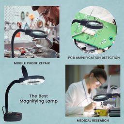 generic R3 5X 10X Light-Weight Portable Tabletop Gooseneck Led Magnifying Lamp Magnifier Desk image 5