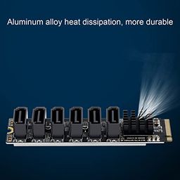 bewinner M.2 to SATA3.0, Expansion Card, 6 PortsSATA 3.0 Controller PCIe Expansion Card For ASM1166 Chip, Adapter Card PCIE3.0 X2 16Gbps, SATA3.0 6Gbps x 5 Support 6 SATA Devices image 3