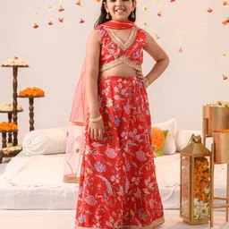 pspeaches Girls Printed Ready to Wear Lehenga & Blouse With Dupatta-picture-12
