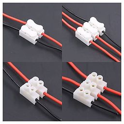Rpi Shop - 2 Way Terminal Strip Screw Barrier Block, 2 Position Dual Row Type H Wire Connector, Insulated Electrical Connector Pack of 10 Pcs (White) image 5