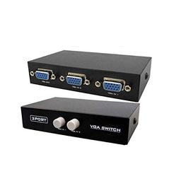 Terabyte 2 Port VGA Switch -for 2 PC to Share 1 Monitor and 2 Monitor to Share 1 PC VGA Switch Press Button Two Way VGA Vedio Switch for PC TV Monitor - (Blk) 5 image 3