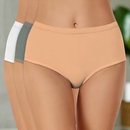 Heelium Pack Of 3 Seamless Hipster Briefs P3-W-Brief-BGEDGWHT-XXL-image-93