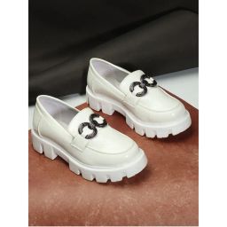 Iconics White Slip-On Party Women Loafers-picture-35