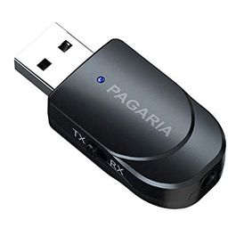Pagaria 2 in 1 Bluetooth 5.0 Transmitter Receiver 3.5mm Stereo Audio Adapter with Mic, Easy Slide Switch Mode, Model: KN330 image 2