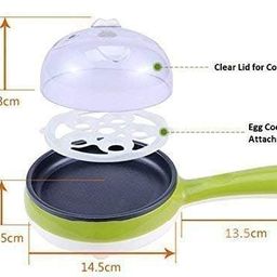 madhuram enterprise Single Handle 7-Egg Boiler & Frying Pan Machine, Non-Stick Steamer & Pan, Green, Plastic, 2-in-1 Egg Boiler & Omelette Maker image 3