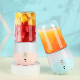 mabron PORTABLE BLENDER, PERSONAL BLENDER JUICER CUP, MINI HANDHELD BLENDER WITH 4 BLADES, MIXER FOR FRUIT SHAKES AND SMOOTHIES, PORTABLE JUICER (MULTICOLOR) image 2