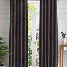 Cortina Brown & Silver-Toned 2 Pieces Floral Long Door Curtain-image-37